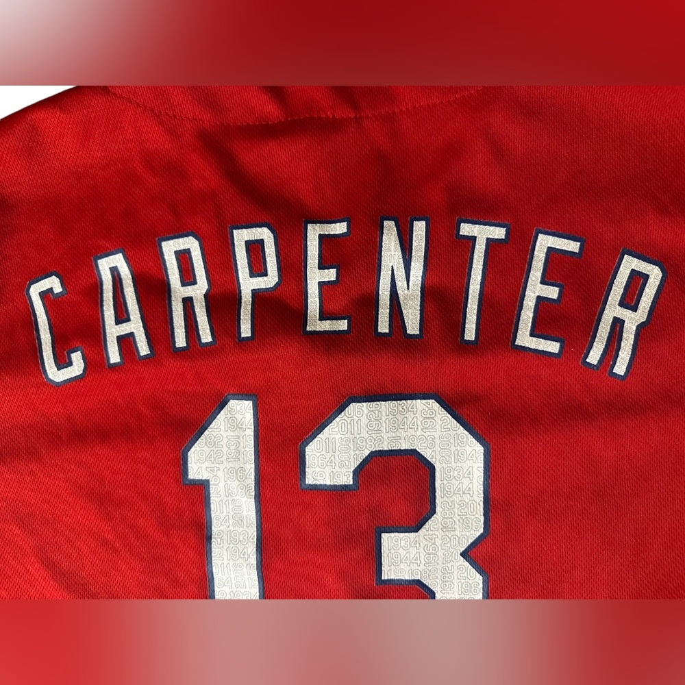 St Louis Cardinals Mens XL Jersey Matt Carpenter Red Ford Baseball Sz XL - Picture 4 of 7